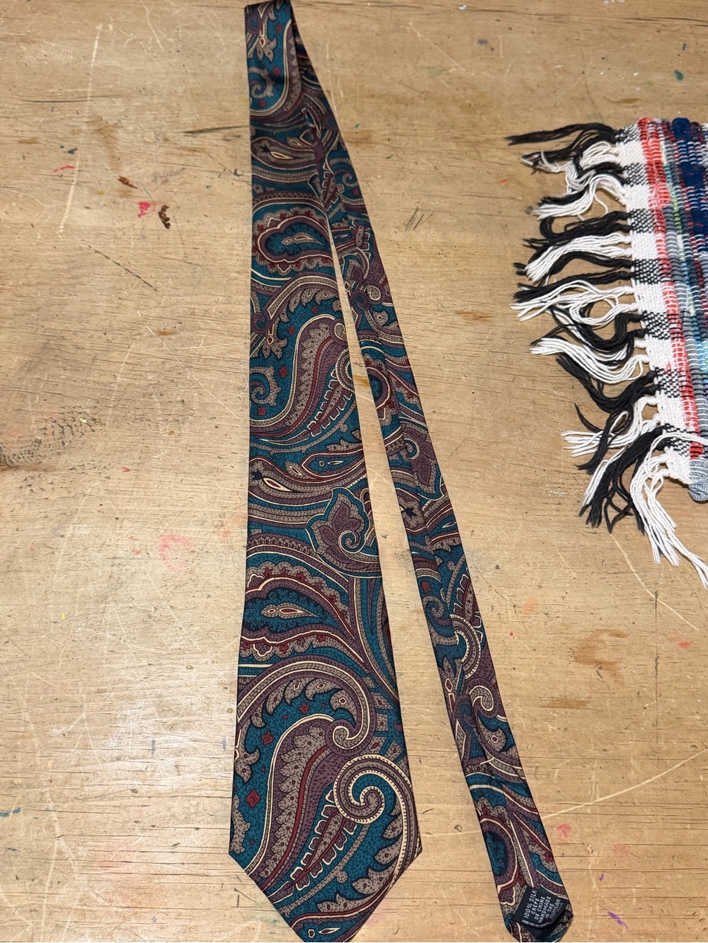 Classic Paisley Teal and Burgundy Men’s Tie